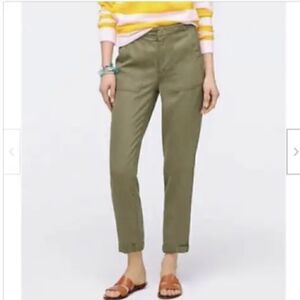 J. Crew Women's Olive Green Zip-up Seaside Pant